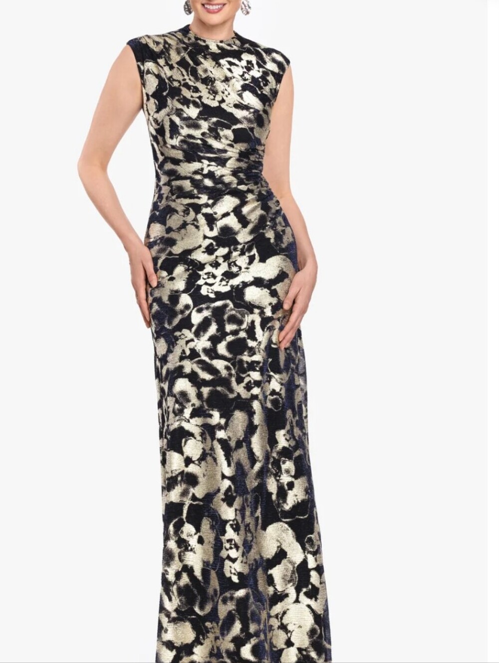 Betsy & Adam Mock Neck Gown